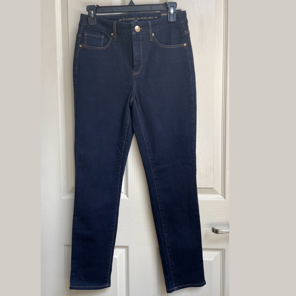 Chico's So Slimming Girlfriend Ankle Jeans in dark blue NWT